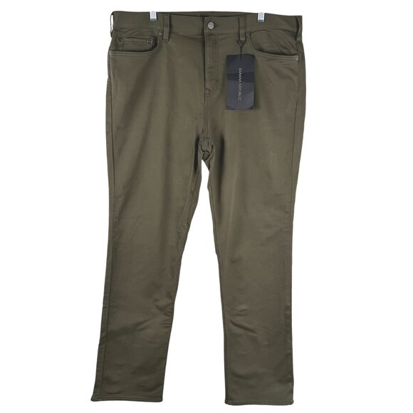 Banana Republic The Traveler Slim Pants Mens 38x34 Green Stretch NWT PT-2609 - Picture 1 of 16